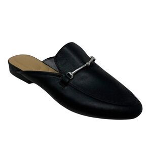 RACHEL ZOE Size 10M Alani Black Almond Toe Open Heel Flats Loafer Shoes